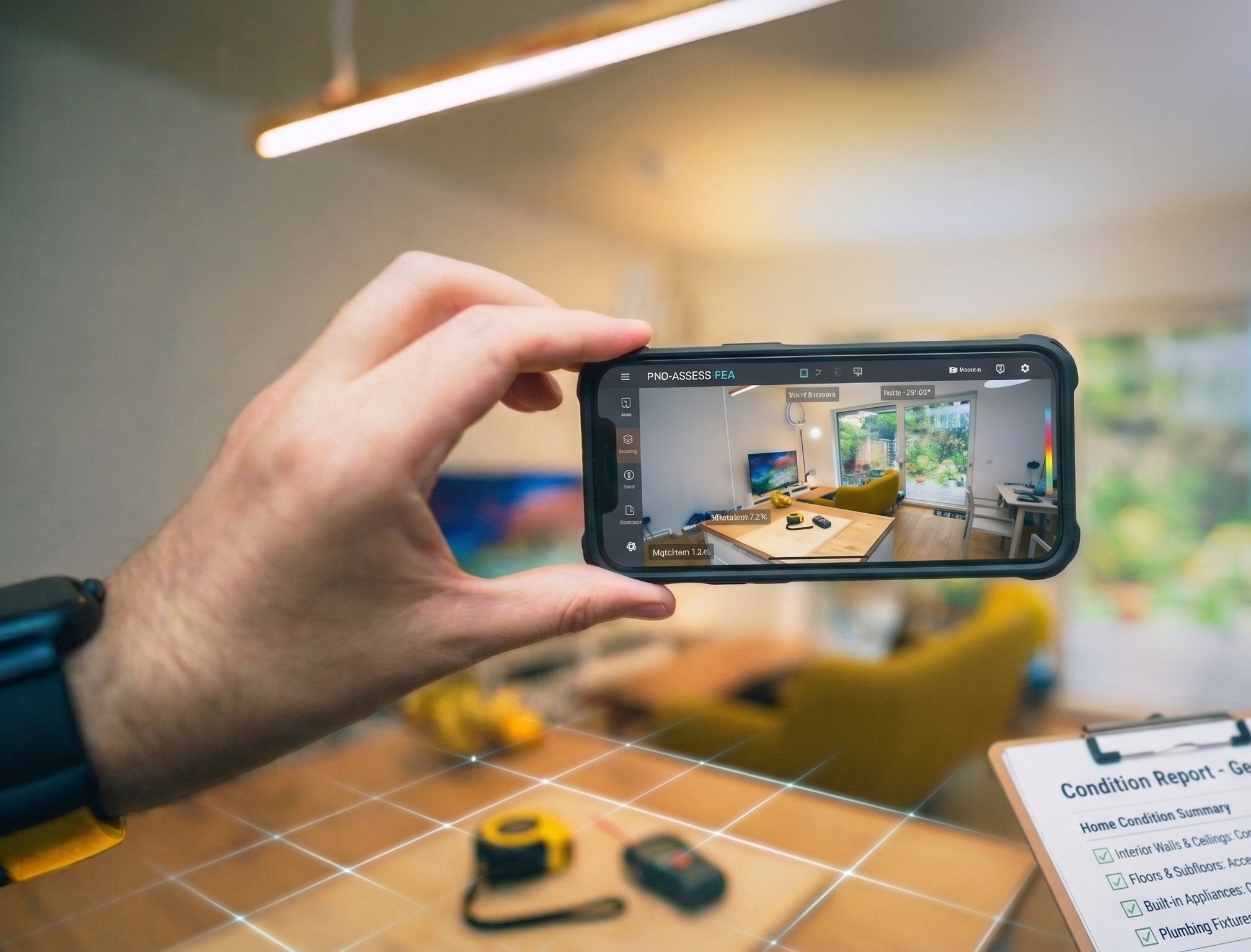 Field agent capturing property data with a phone and generating a condition report