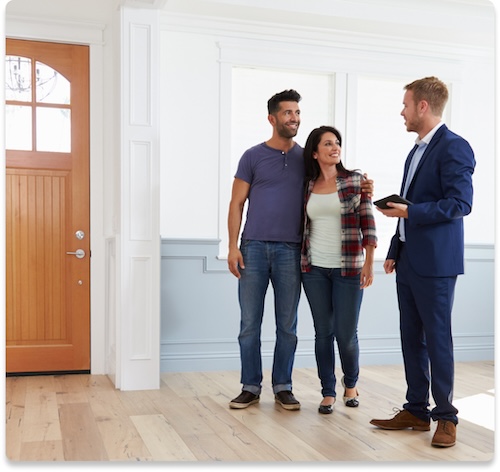 Couple touring a rental property