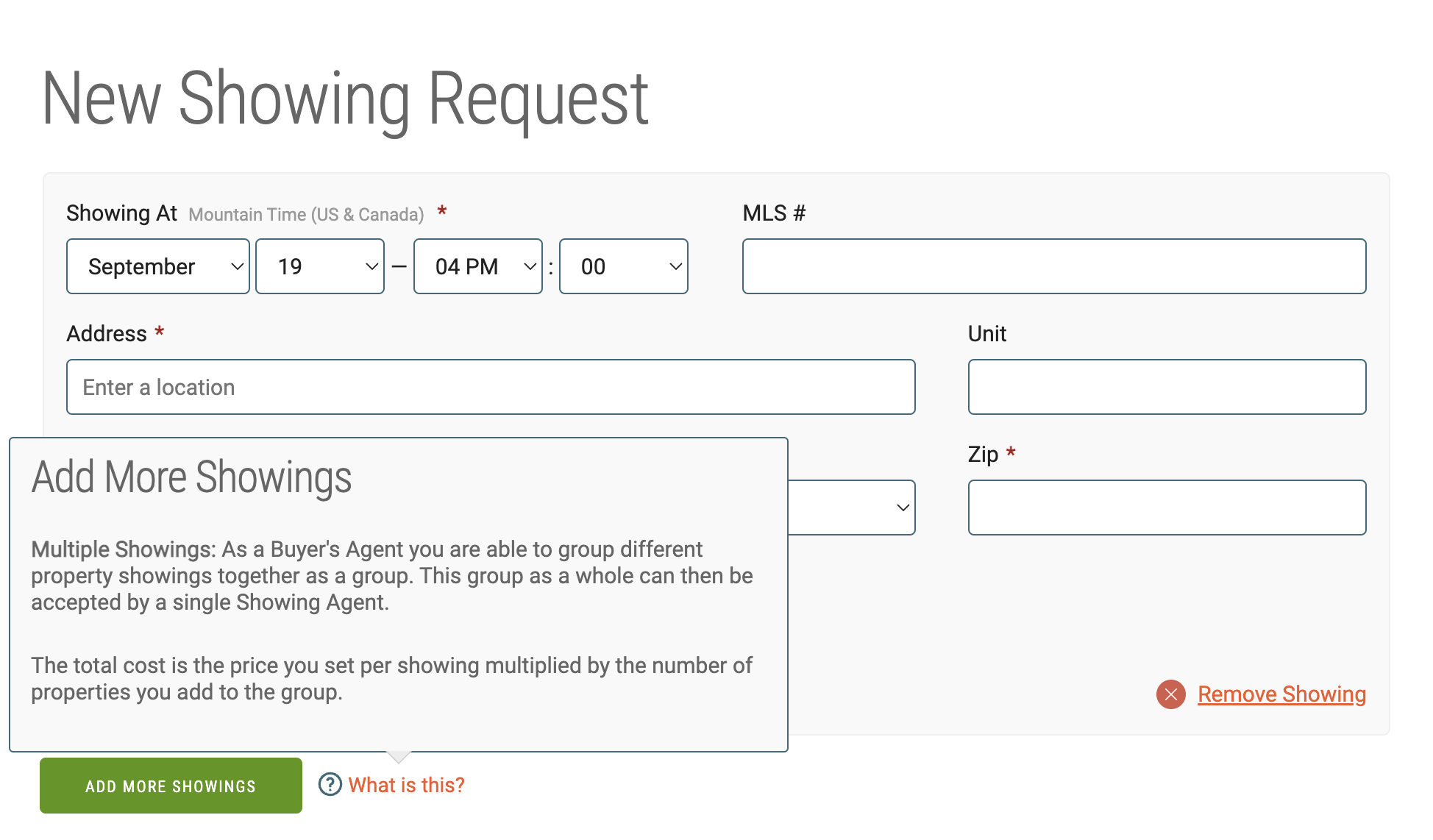 Add more showings feature of Showami