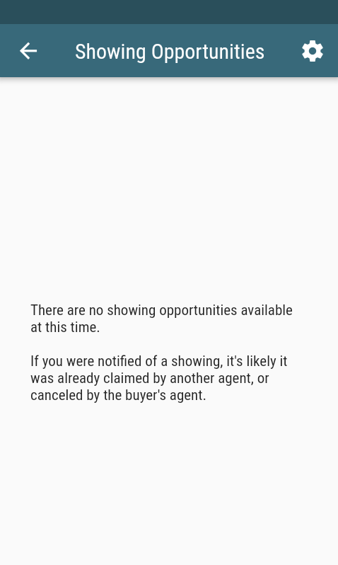 No showing opportunities in Showami app view