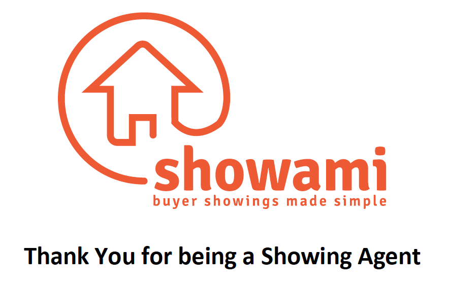 Showami logo with Thank you for being a showing agent